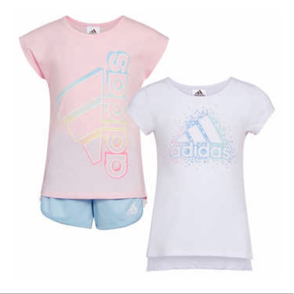 Adidas Toddler's Kids 3-Piece Activewear/Everyday Wear Set, Light Pink Set / 4T